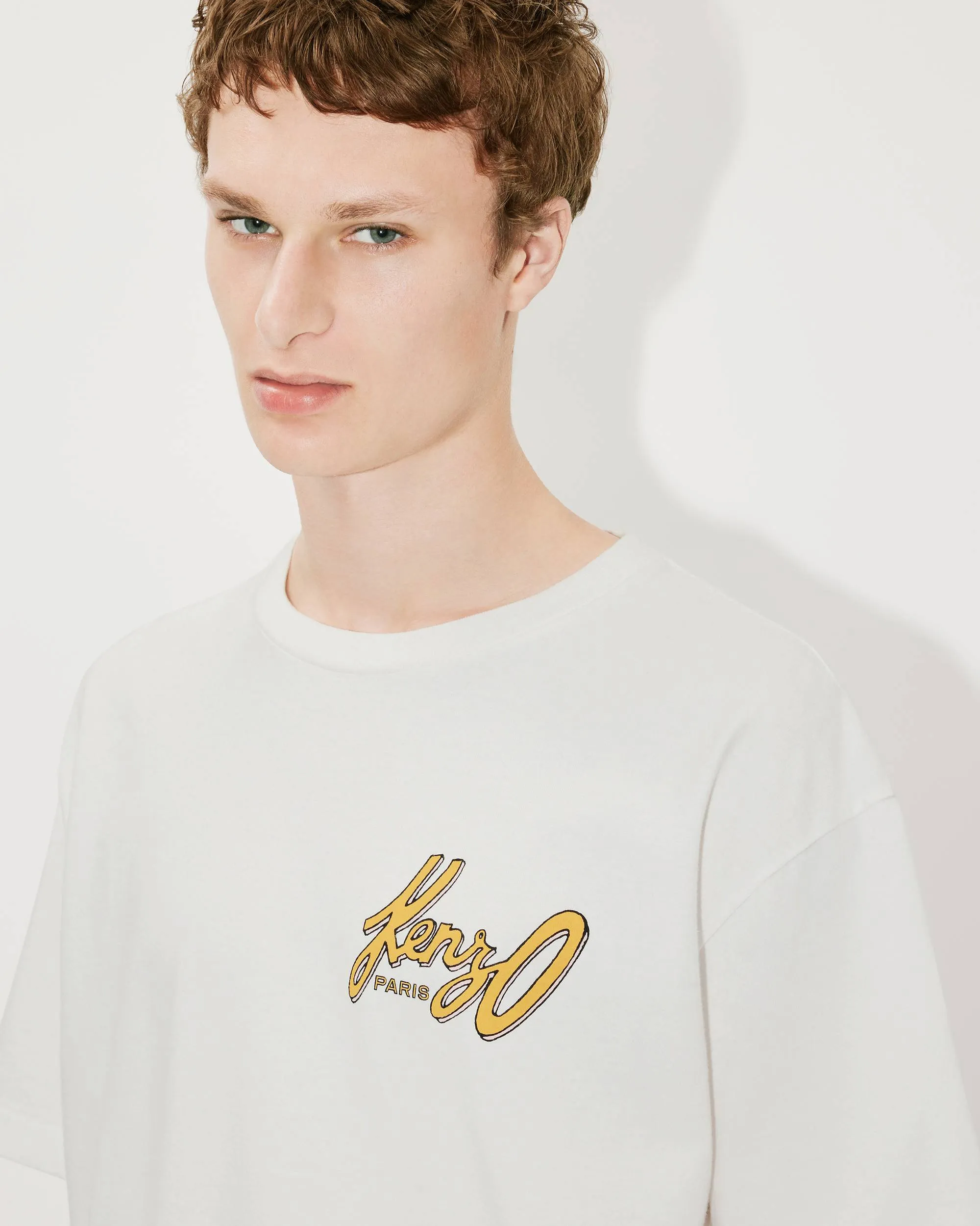 KENZO 23 new fall and winter new men's and women's Same Style letter pattern casual fashion short sleeves Color: Black Apricot White Size: M L XL XXL Three standards available Style number: K 71